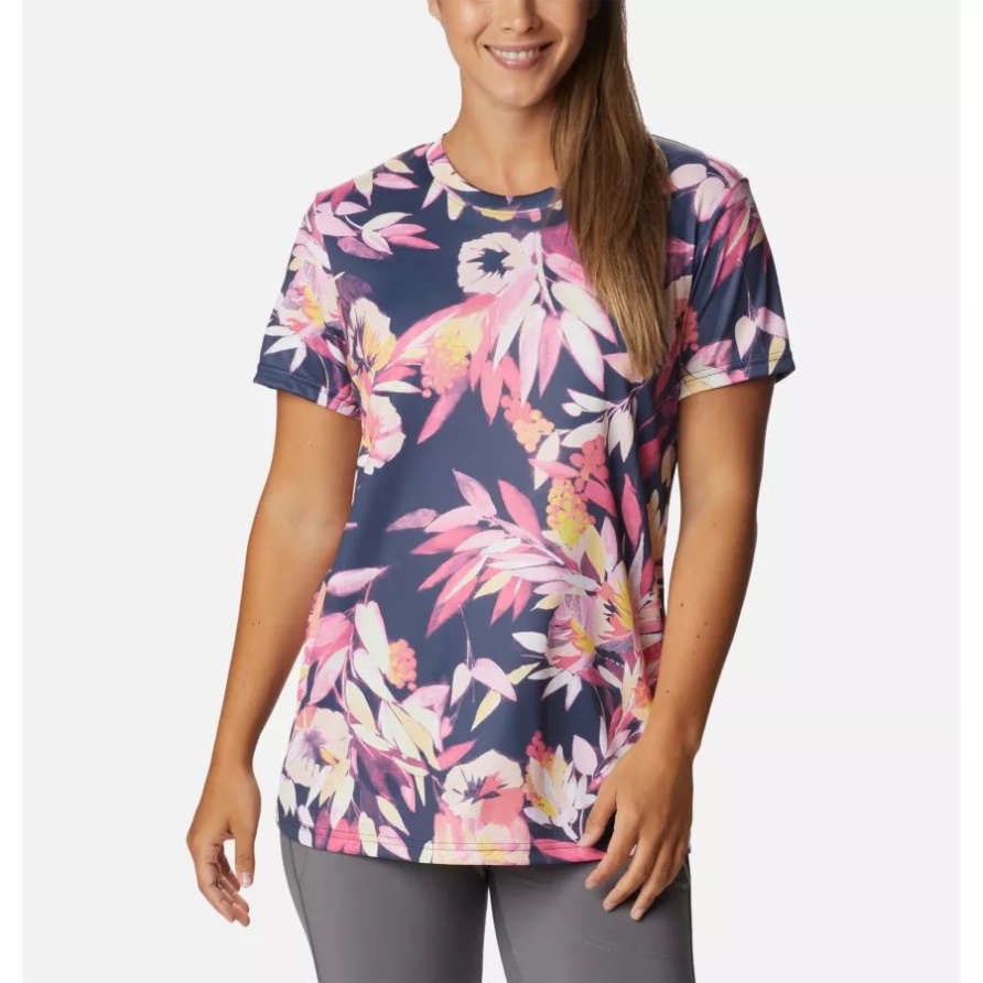 Gabelstromt-shirt Der Columbia-Frauen Wilde Pelargonie/Glyzinie