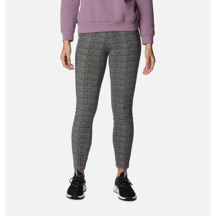 Columbia Damen-leggings Aus Glazialem Fleece Mit Schwarzem Fischgrätenmuster