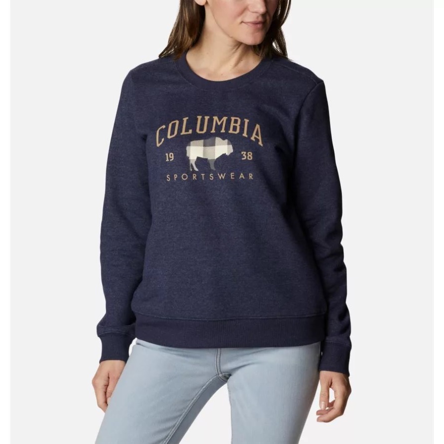Columbia Hart Mountain II Sweatshirt Mit Rundhalsausschnitt Für Damen Dark Night Heather/CSC Arch Range