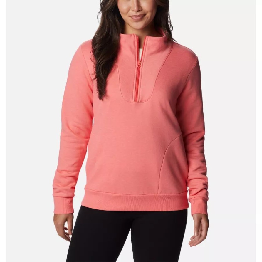 Columbia Hart Mountainquarter Zip-fleecepullover Für Damen Blush Pink Meliert