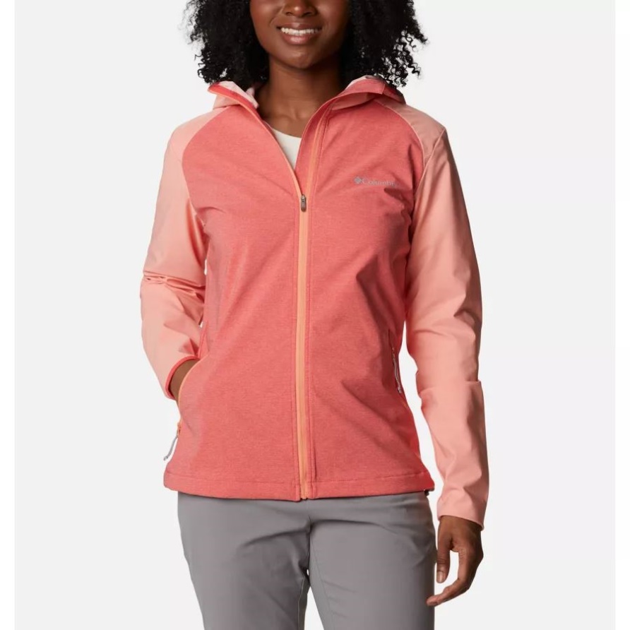 Columbia Heather Canyon Softshelljacke Für Damen Red Hibiscus/Corel Reef Heather