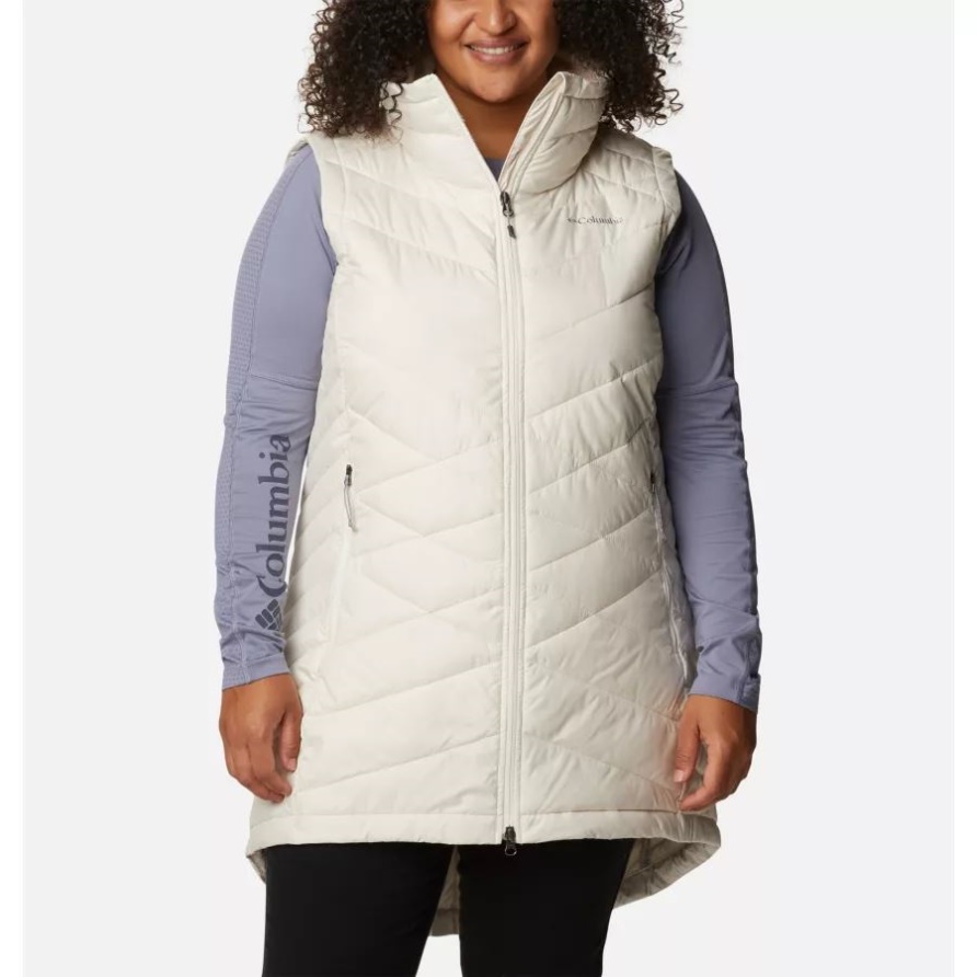 Columbia Himmlische Lange Weste Für Damen Plus Größe Kreide