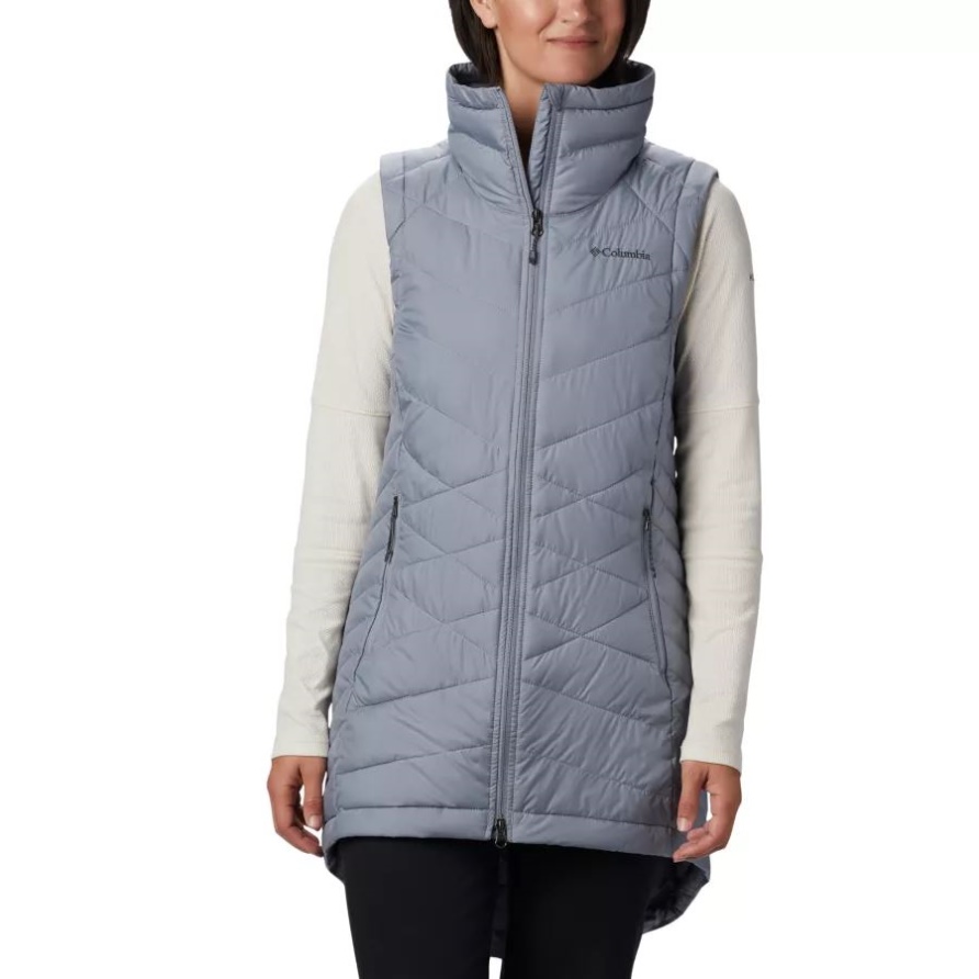 Columbia Damen Himmlische Lange Weste Passatwinde Grau