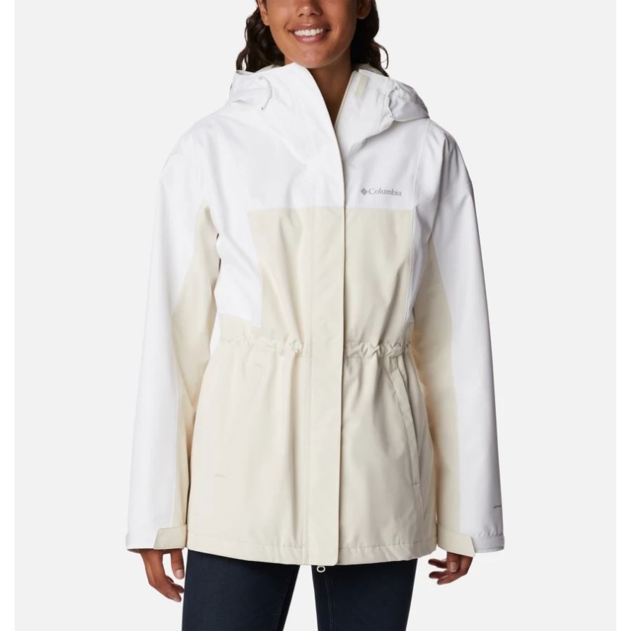 Columbia Lange Wanderjacke Damen Kreide/weiß
