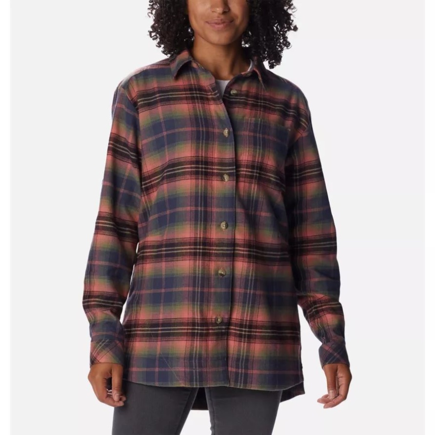 Columbia Damen Flanellhemd Holly Hideaway Dark Coral Multi Tartan