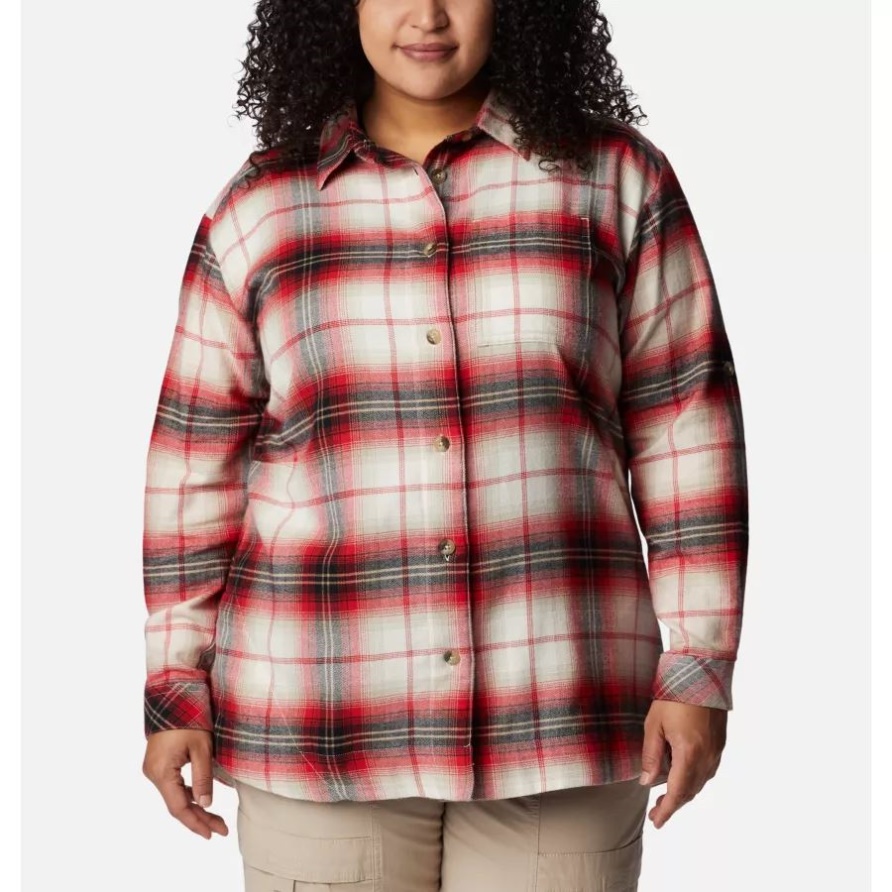 Columbia Damen Holly Hideaway Flanellhemd Plus Größe Kreide Multi Tartan