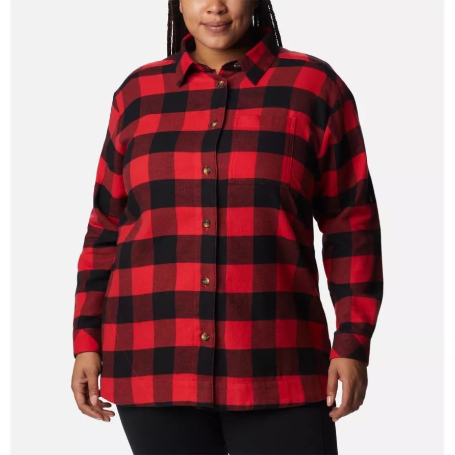 Columbia Damen Holly Hideaway Flanellhemd Plus Größe Red Lily Buffalo Check
