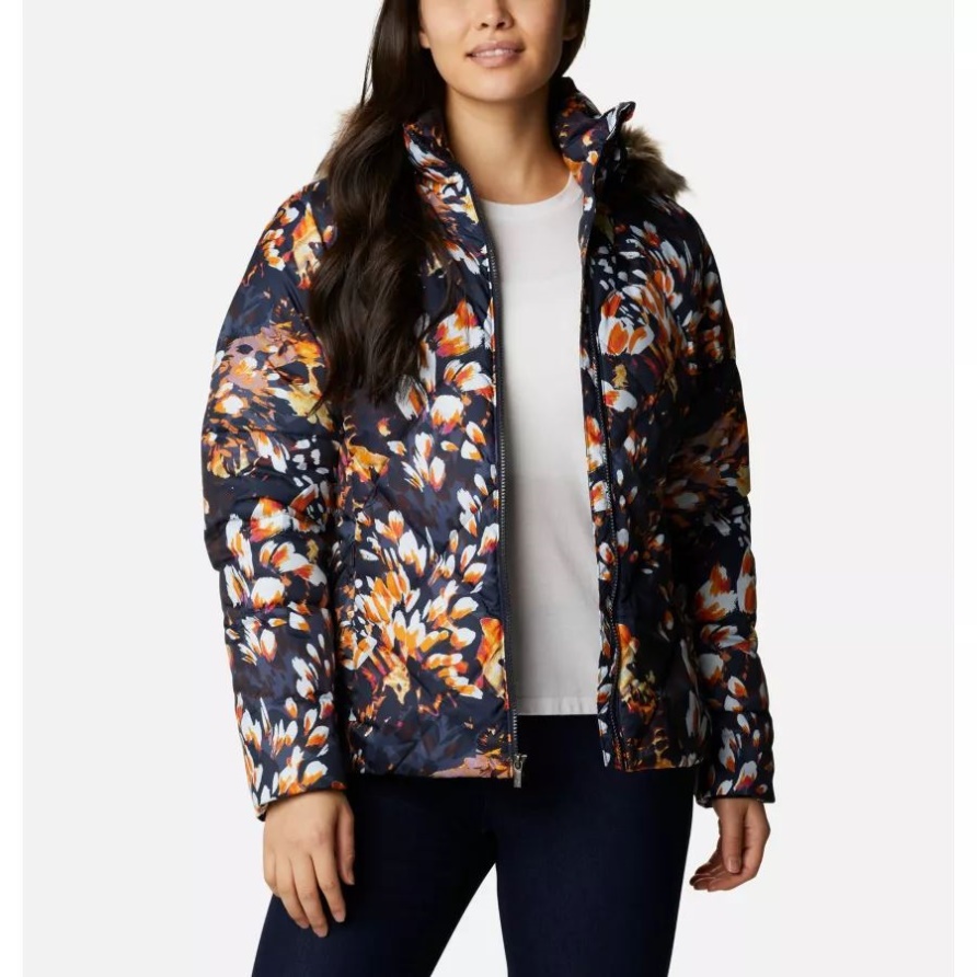 Columbia Icy Heights Ii Damen-daunenjacke Dunkler Nächtlicher Florescence-druck