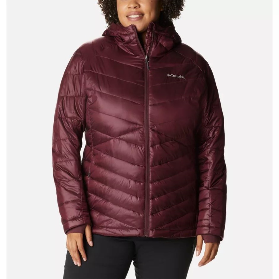 Columbia Joy Peak Omni-Heat Infinity Isolierte Kapuzenjacke Für Damen Plus Größe Malbec