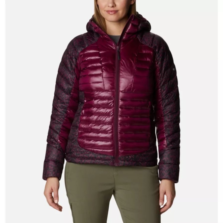 Columbia Labyrinth Loop Isolierte Kapuzenjacke Für Damen Marionberry/marionberry Terrain Print