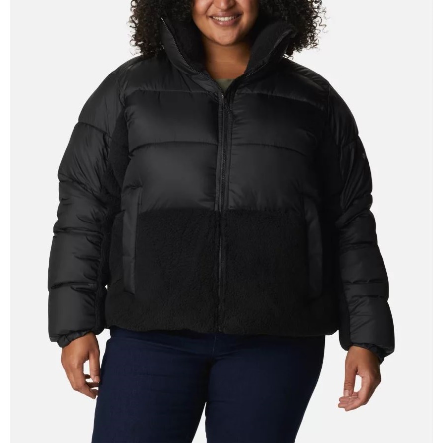 Columbia Leadbetter Point Sherpa Hybridjacke Für Damen In Übergröße, Schwarz
