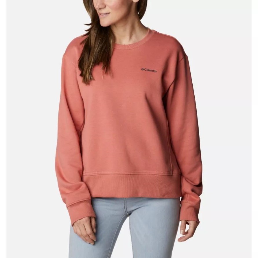 Columbia Lodge Crew IV Sweatshirt Für Frauen Dunkle Koralle