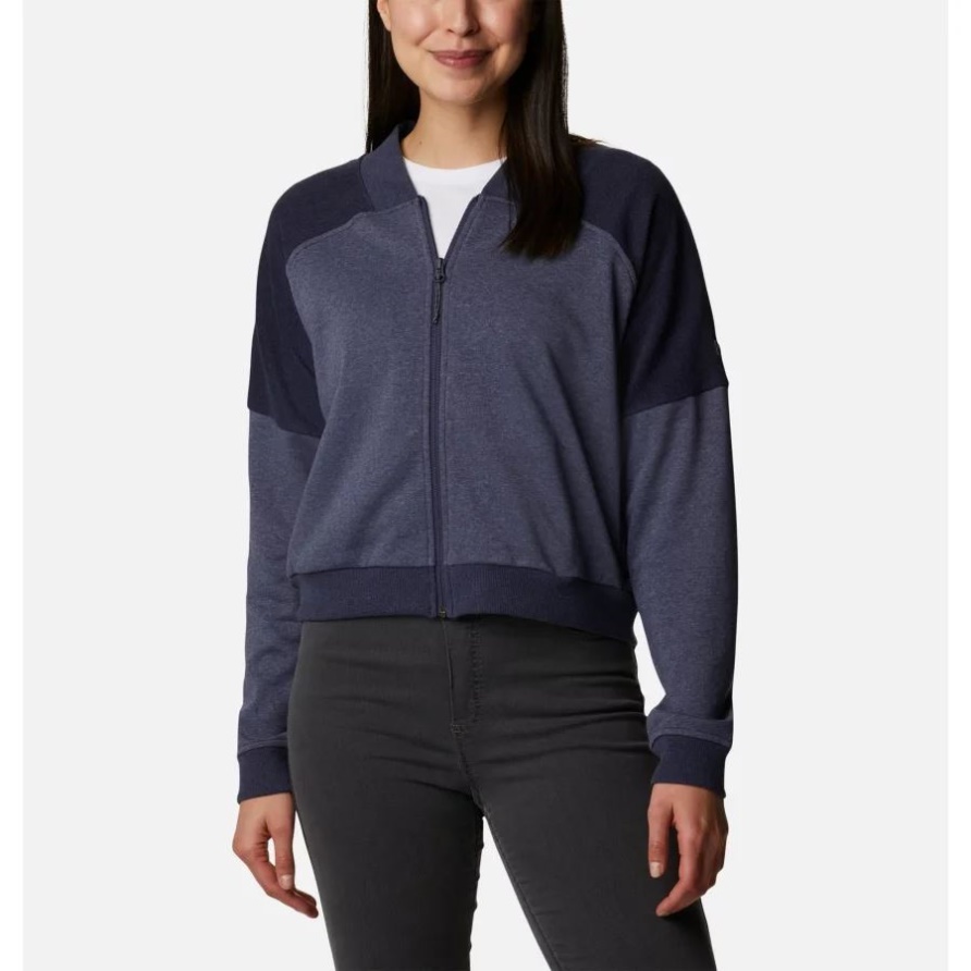 Columbia Lodge French Terry Freizeitjacke Für Damen Nachtaktiv Meliert