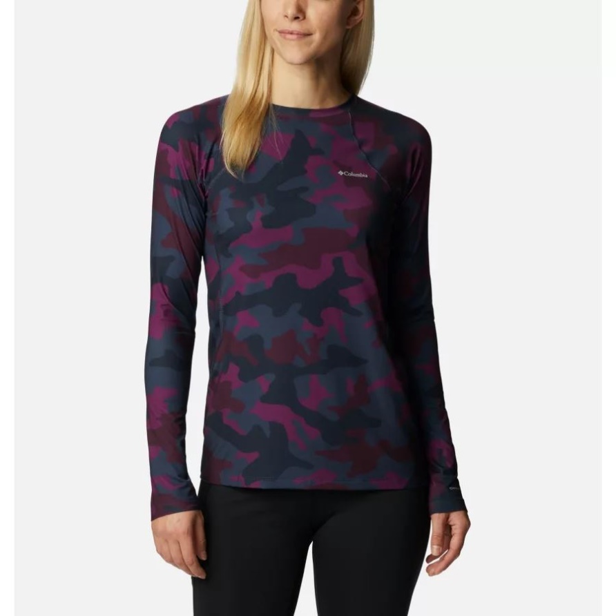 Columbia Midweight Baselayer Crew Plum Trad Camo Für Damen