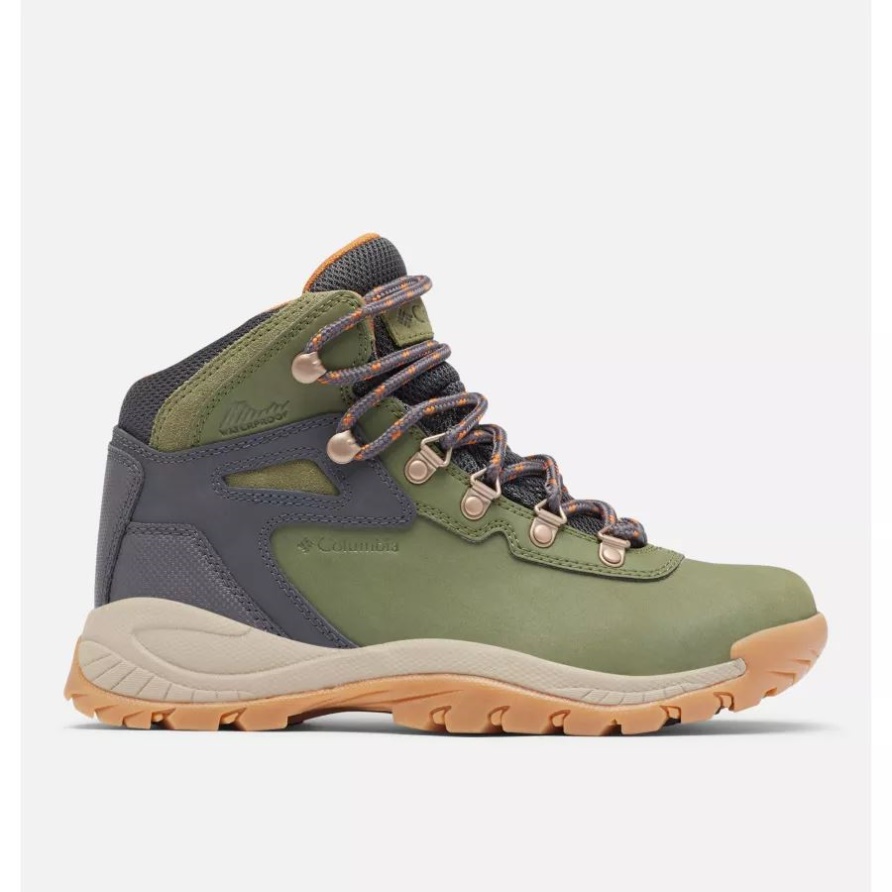 Columbia Damen Newton Ridge Plus Wasserdichter Wanderschuh Wide Hiker Green/caramel