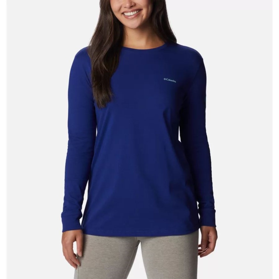 Columbia North Cascades Langarm-T-Shirt Für Damen, Dunkler Saphir/CSC-Farbverlauf