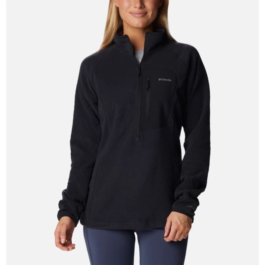 Columbia Damen-Outdoor-Tracks-Fleecepullover Mit Halbem Reißverschluss Schwarz
