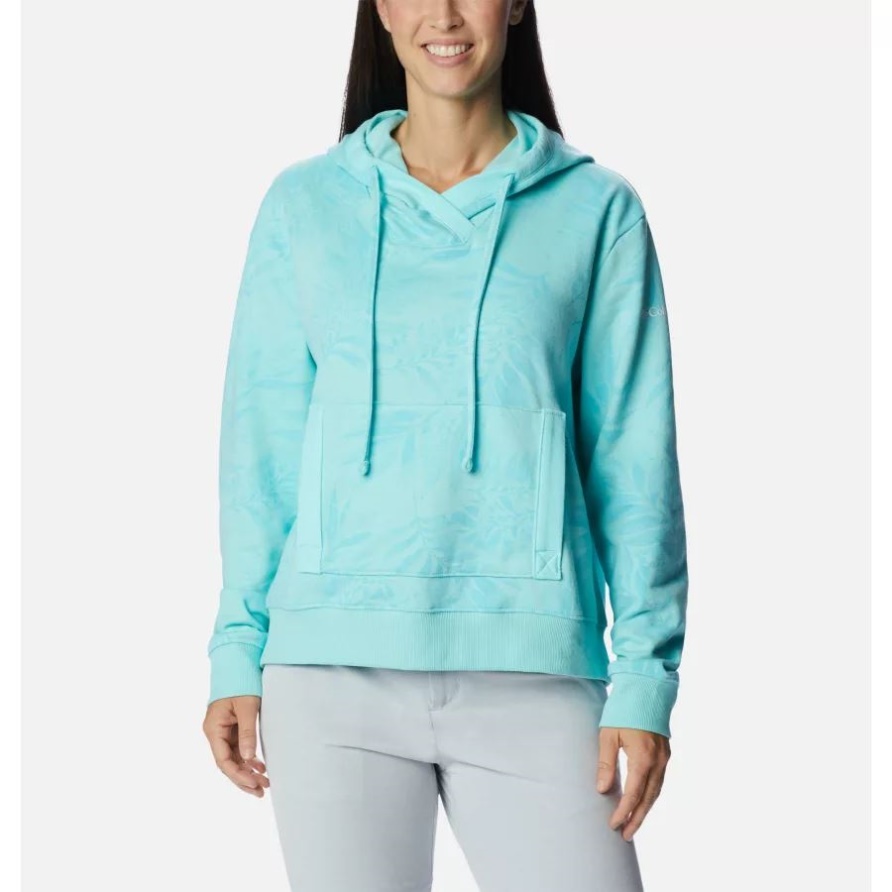 Columbia Damen Pfg Slack Water French Terry Hoodie Mit Golfstrom/Palmetto-Print