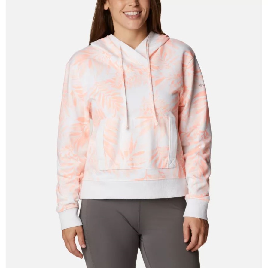 Columbia Damen Pfg Slack Water French Terry Hoodie Tiki Pink/Palmetto-Print