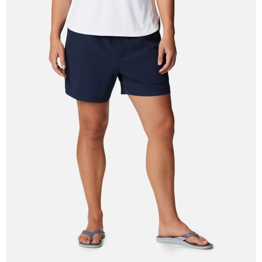 Columbia Pfg Slack Water Gewebte Shorts Für Frauen Collegiate Navy