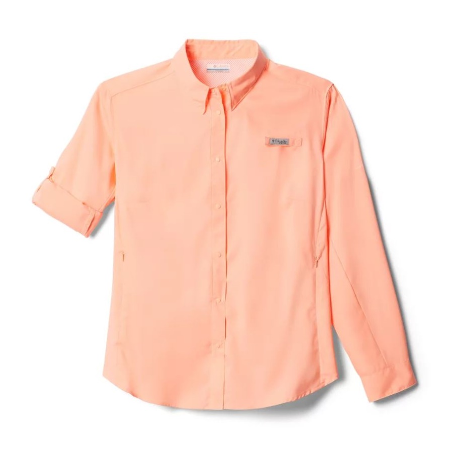 Columbia Frauen Pfg Tamiami Ii Langarmshirt Plus Größe Tiki Pink