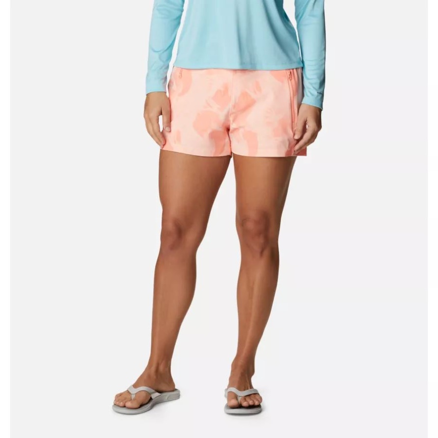 Columbia Pfg Tidal Ii Shorts Für Damen, Tiki Pink/auroras-print