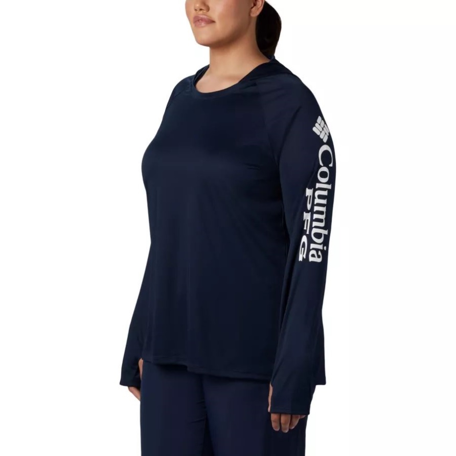 Columbia Frauen Pfg Tidal Tee Hoodie Plus Size Collegiate Navy/weißes Logo