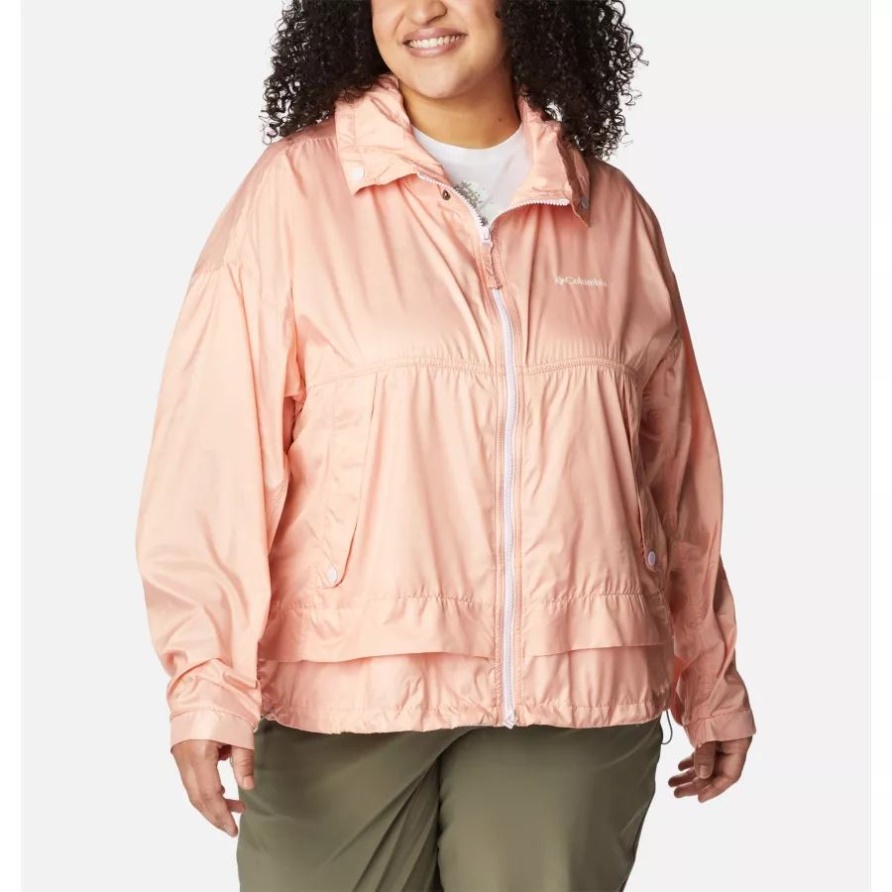 Columbia Paracutie Windbreaker Für Damen In Übergröße Pink Dawn