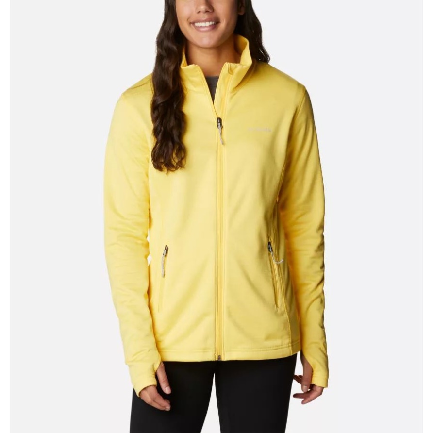 Columbia Park View Grid Fleecejacke Mit Durchgehendem Reißverschluss Für Damen Sun Glow Heather