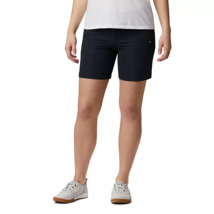 Columbia Damenshorts Von Spitze Bis Spitze Mit Schwarzem Denim-Aufdruck
