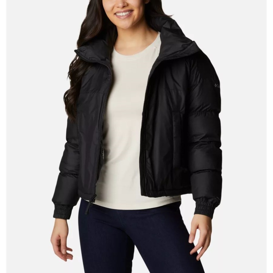 Columbia Pike Lake Isolierte Kurz Geschnittene Daunenjacke Für Damen Schwarz