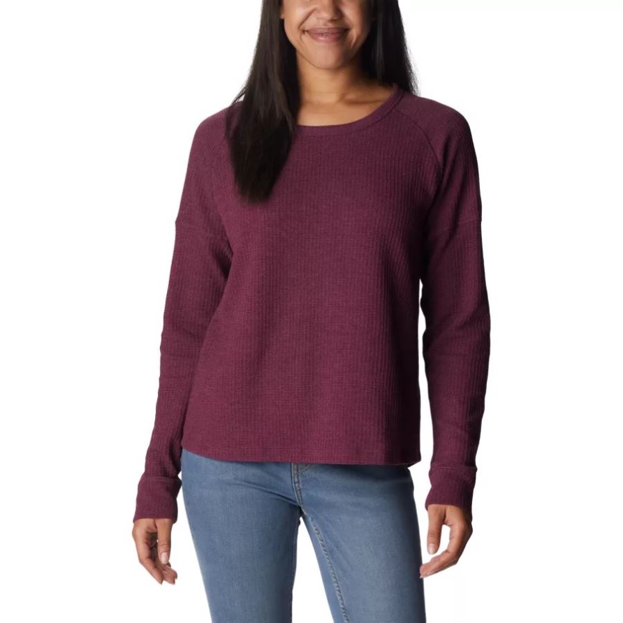 Columbia Pine Peak Langarm-Thermoshirt Für Damen Marionberry Heather