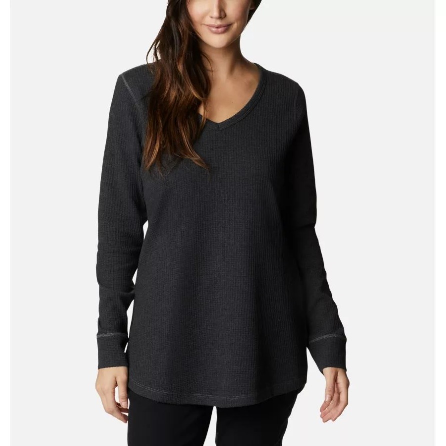 Columbia Damen Pine Peak Langarm Thermotunika Schwarz Meliert