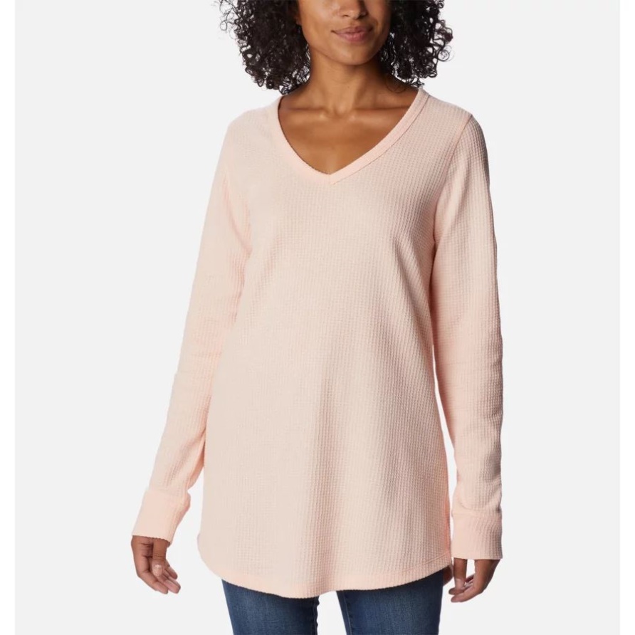 Columbia Damen Pine Peak Langarm Thermo Tunika Pfirsichblüte Heather