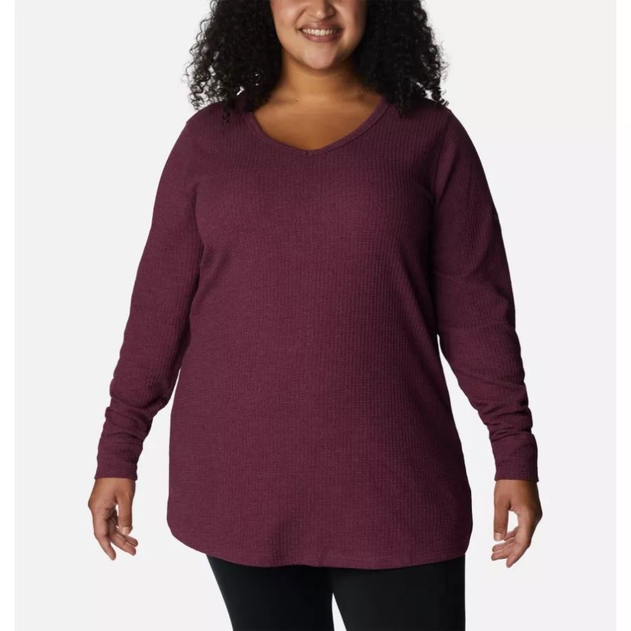 Columbia Damen Pine Peak Langarm Thermo-tunika Plus Größe Marionberry Heather