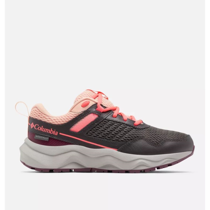 Columbia Plateau Wasserdichter Damenschuh Dunkelgrau/neon Sunrise
