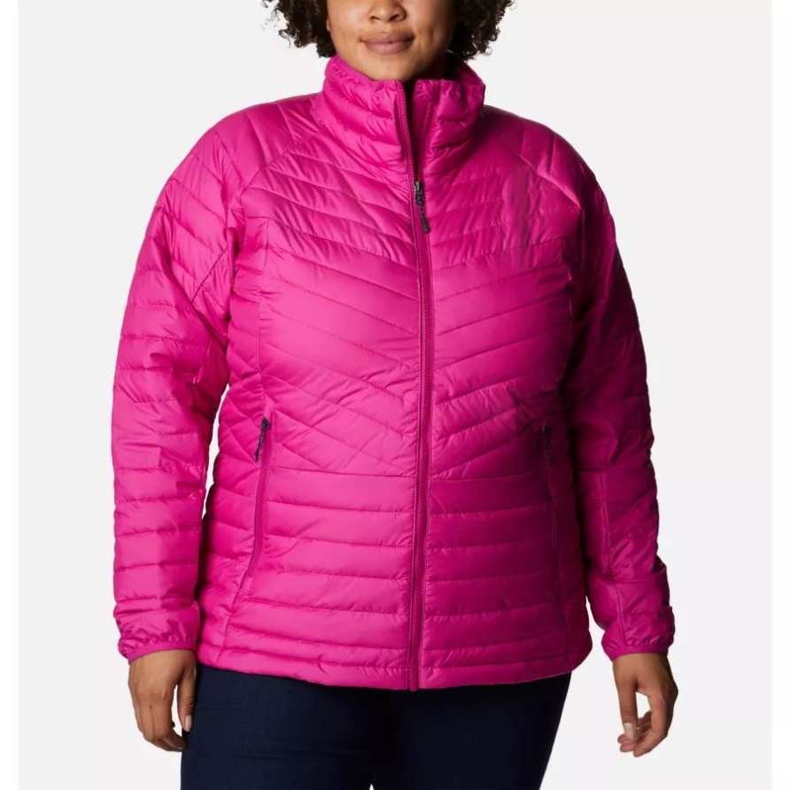 Columbia Damenpuder Lite II Isolierte Jacke Mit Durchgehendem Reißverschluss Plus Größe Wildfuchsia