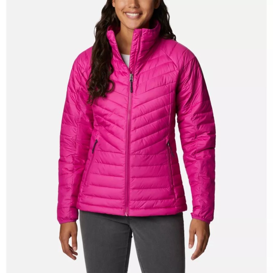 Columbia Powder Lite II Jacke Mit Durchgehendem Reißverschluss Für Damen Wild Fuchsia