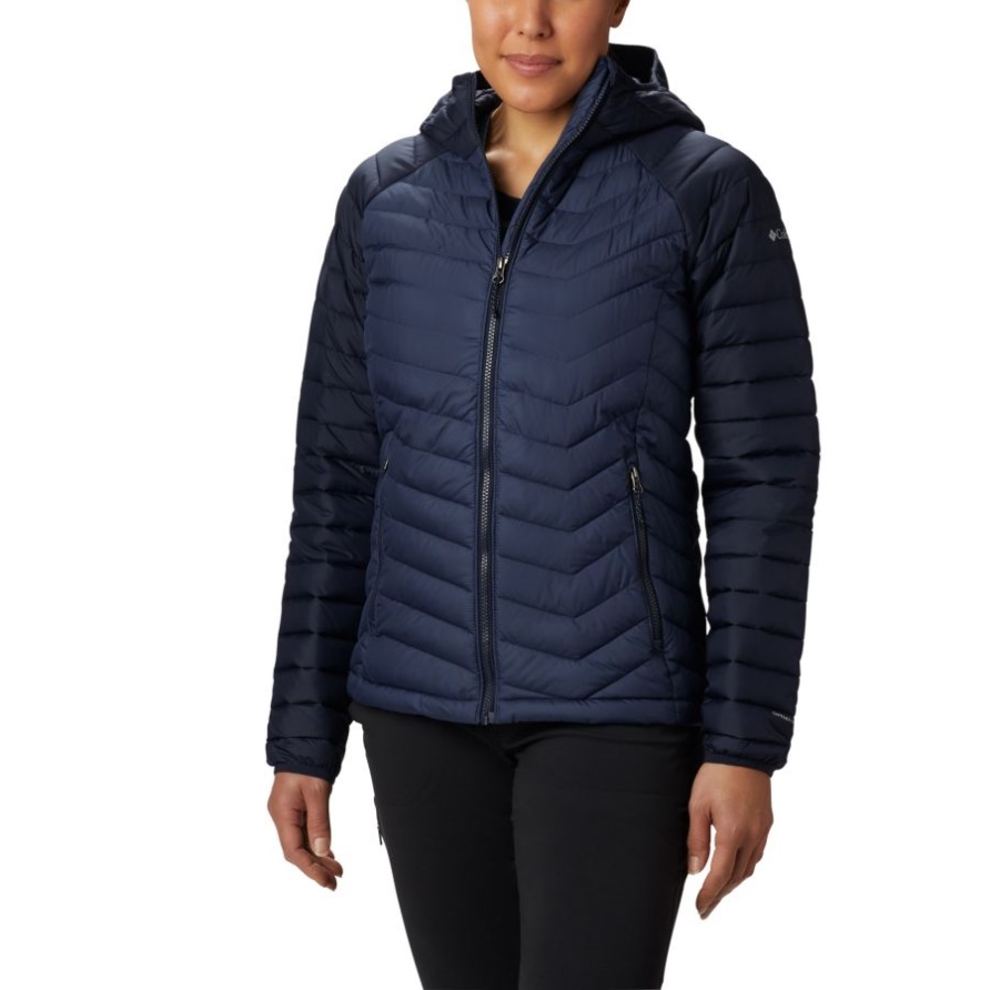 Columbia Powder Lite Isolierte Kapuzenjacke Für Damen Nachtaktiv/dunkel Nachtaktiv