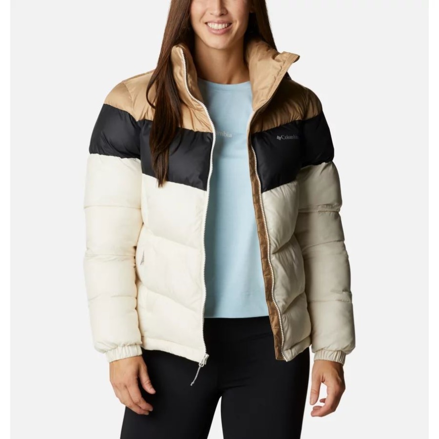 Columbia Puffect Damenjacke Mit Farbblockdesign Chalk/black/beach