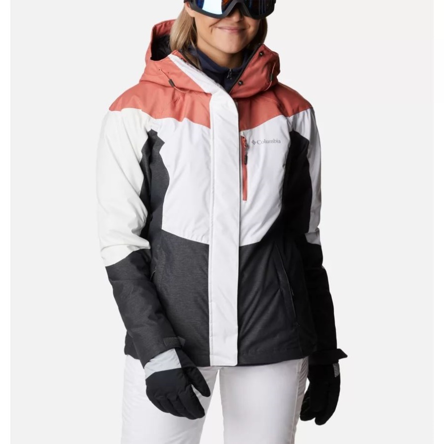 Columbia Rosie Run Isolierte Jacke Für Damen Weiß/dk Korallen Meliert/haifisch Meliert