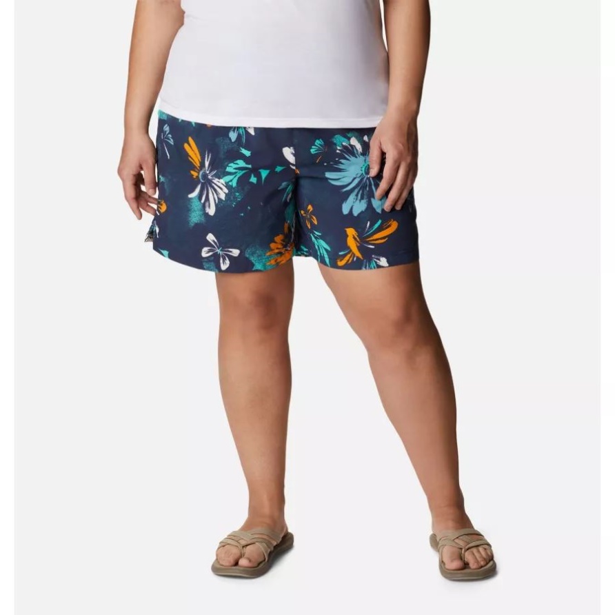 Columbia Sandy River Ii Bedruckte Shorts Für Damen Plus Größe Nachtaktiv Gänseblümchen Party Multi