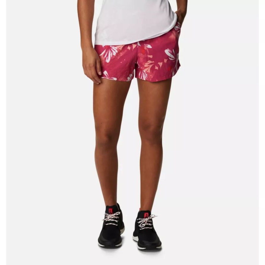 Columbia Sandy River Ii Bedruckte Shorts Für Damen Wild Fuchsia Daisy Party