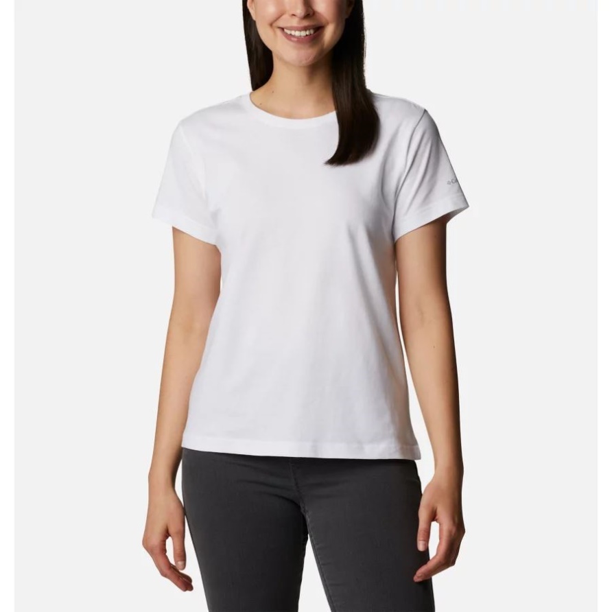 Columbia Damen-sapphire Point Kurzarmshirt Weiß