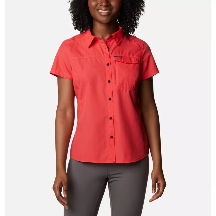 Columbia Damen Silver Ridge 2.0 Kurzarmshirt Red Hibiscus