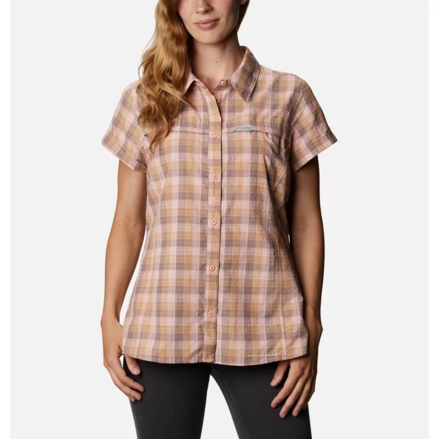 Columbia Damen Silver Ridge Neuheit Kurzarmhemd Pfirsichquarz Vichykaro