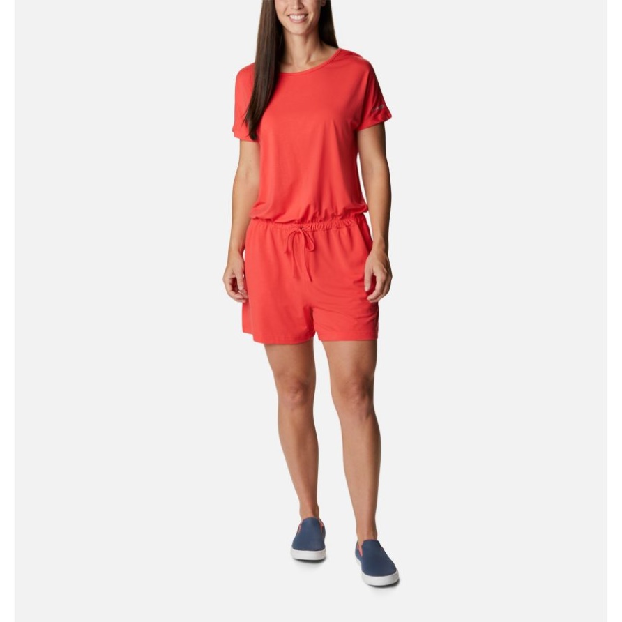 Columbia Slack Water Strick Romper Red Hibiscus Für Damen
