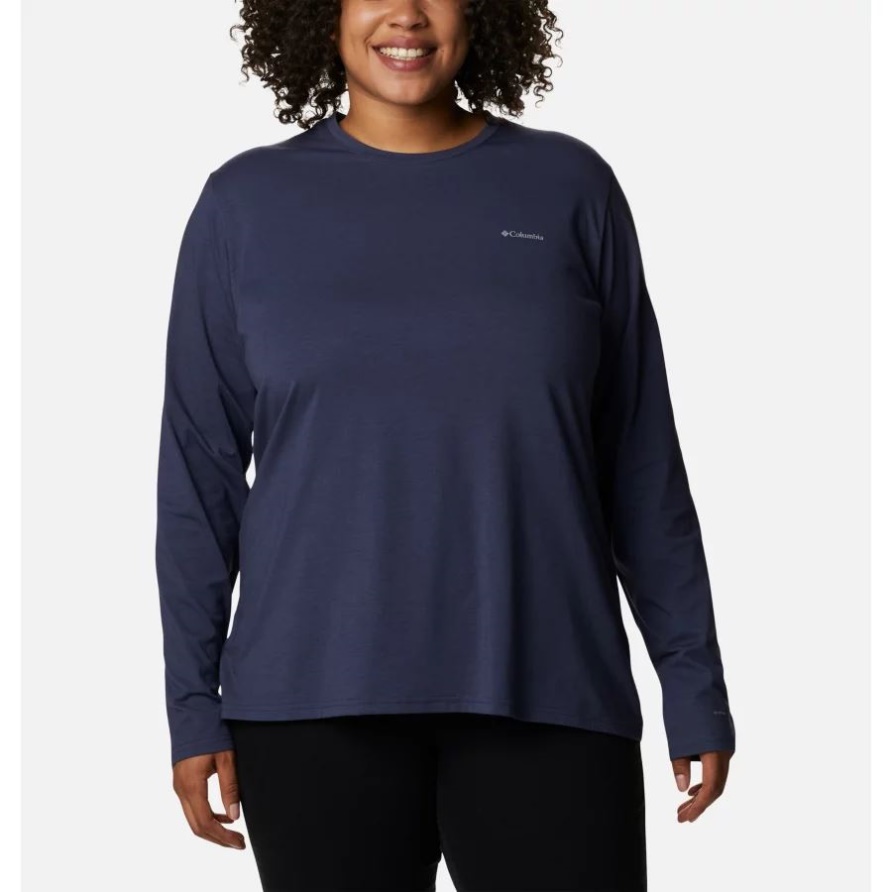 Columbia Sun Trek Langarm T-shirt Für Damen Plus Größe Nachtaktiv