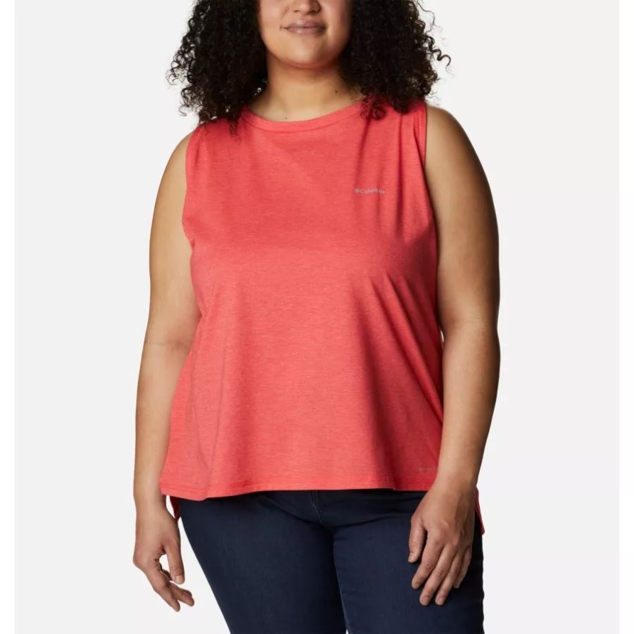 Columbia Sun Trek Tank Für Damen Plus Größe Rot Hibiskus Meliert