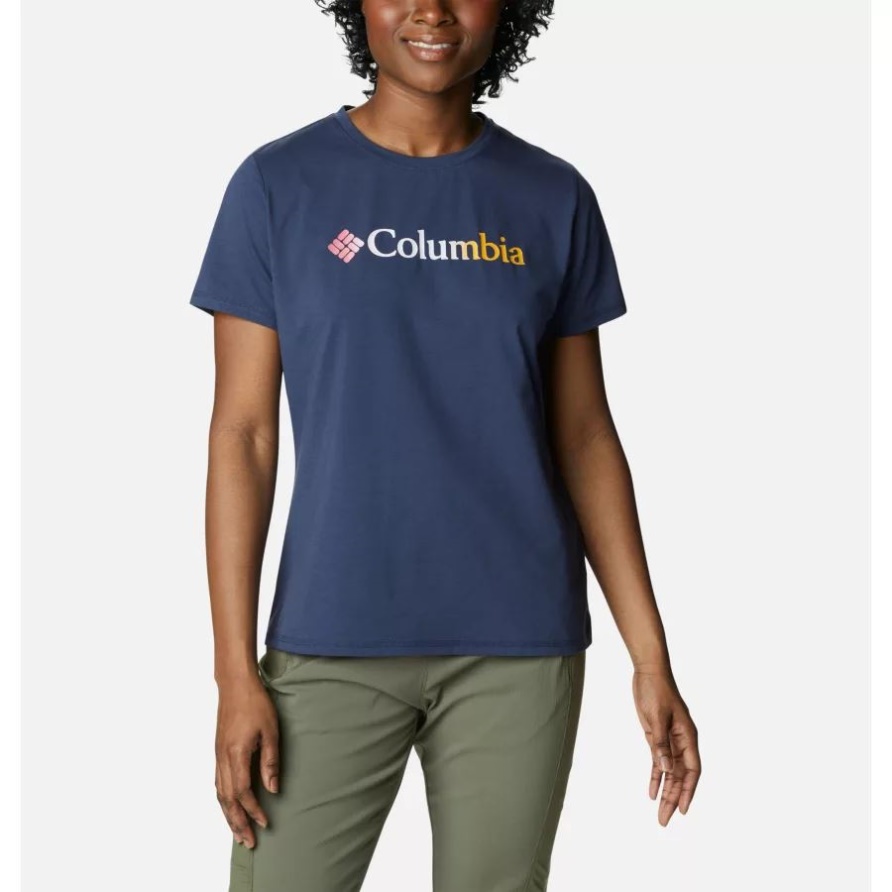 Columbia Sun Trek Technisches Grafik-t-shirt Für Damen Nachtaktiv/csc-gradient